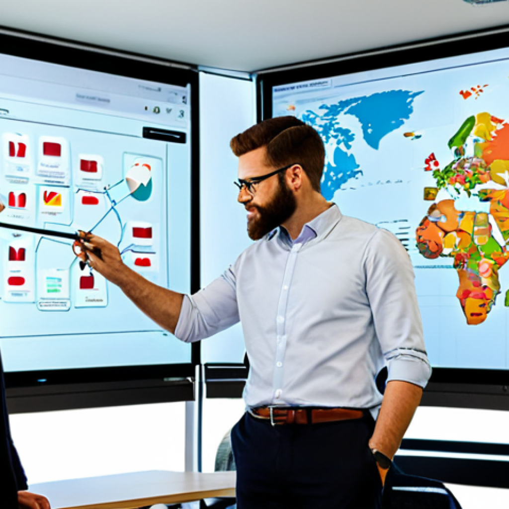 **

"A team of professionals collaborating on a cloud-based concept map displayed on a large screen in a modern office. The concept map visually represents market analysis data, with connected nodes showing key insights and trends. Everyone is fully clothed in appropriate business attire, professional environment, perfect anatomy, correct proportions, natural poses, safe for work, appropriate content, modest, professional."

**