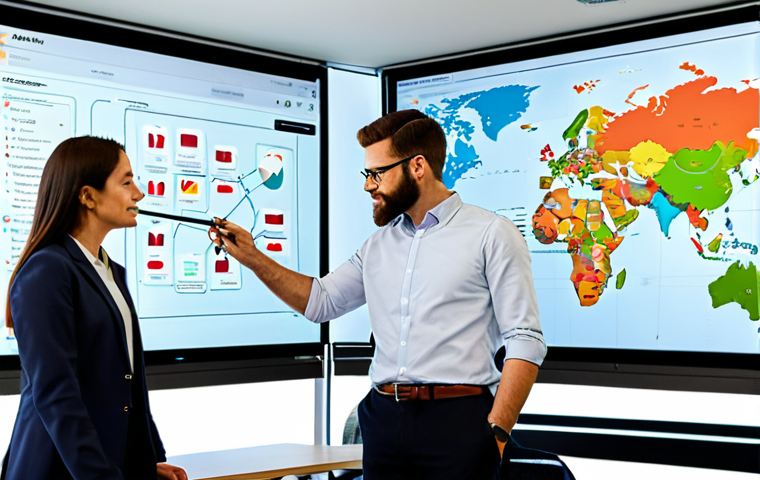 **

"A team of professionals collaborating on a cloud-based concept map displayed on a large screen in a modern office. The concept map visually represents market analysis data, with connected nodes showing key insights and trends. Everyone is fully clothed in appropriate business attire, professional environment, perfect anatomy, correct proportions, natural poses, safe for work, appropriate content, modest, professional."

**