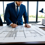 **

"A professional architect in a modern, well-lit office, reviewing blueprints, fully clothed, appropriate attire, safe for work, perfect anatomy, correct proportions, professional, detailed architectural drawings in the background, family-friendly, high quality."

**