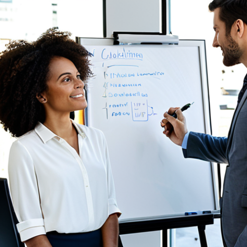 **Prompt:** A diverse team of professionals collaborating in a modern, sunlit office space, brainstorming ideas on a whiteboard, fully clothed in business casual attire, safe for work, appropriate content, perfect anatomy, natural proportions, professional photography, modest dress.