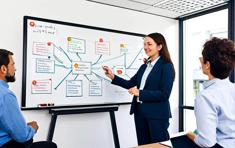 개념 맵을 활용한 인재 양성 기법 - New Employee Onboarding**

A diverse team working on a collaborative concept map on a large digital ...
